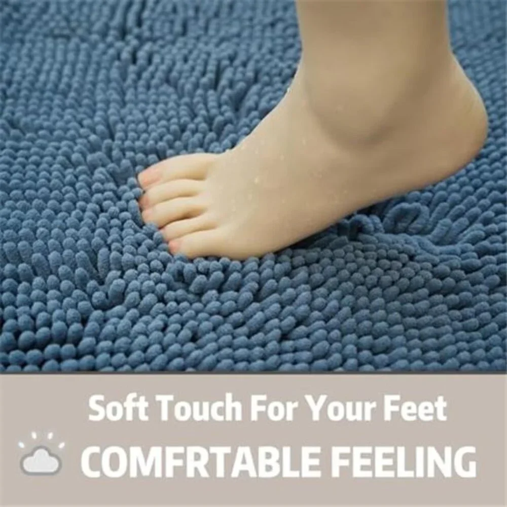 chenille bath rug mat non slip absorbent washable soft bathroom rug 14x23